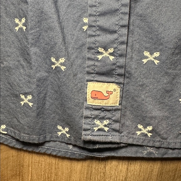 Vineyard Vines Slim Fit Murray Shirt Fish Bones Short Sleeve Button Down- Large - Picture 6 of 8